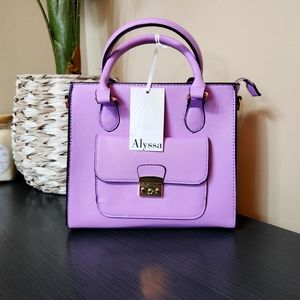 ALYSSA | Vegan, Purple, Handbag with Adjustable Crossbody Strap
